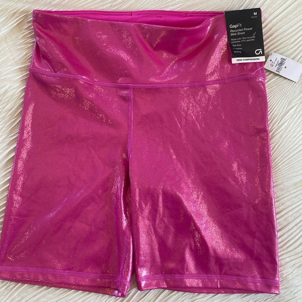 NWT GAP fit shimmery bike shorts